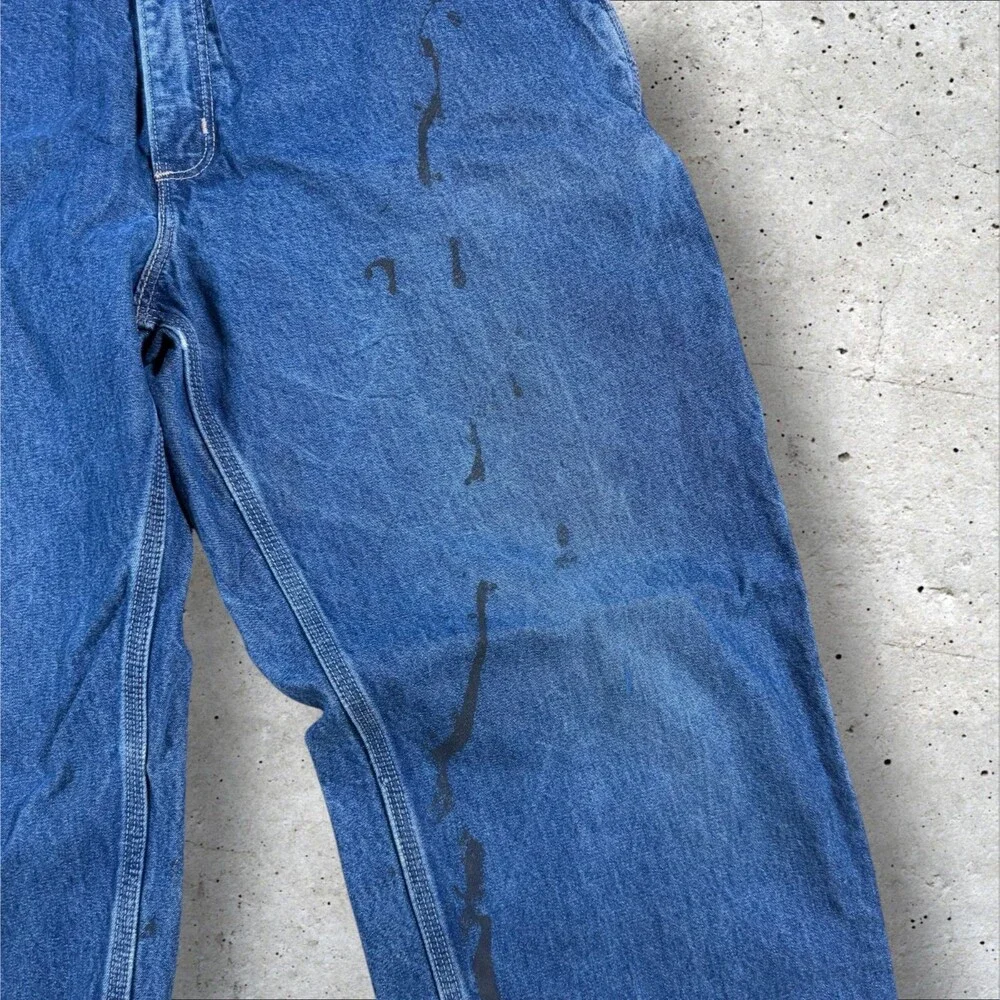 Carhartt FRB13DNM Flame Resistant Denim Jeans Men 38x32 Measure 38x30 Dungaree
